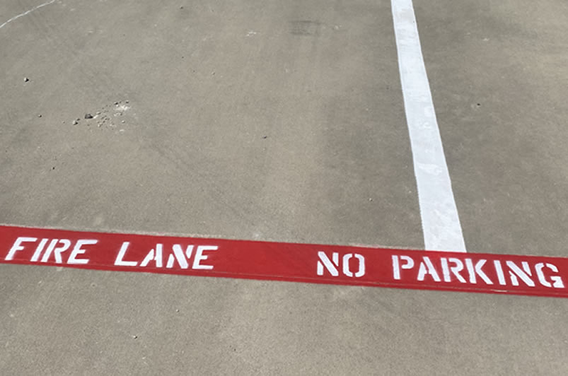 Fire Lane Striping in Parking Lot Sumter, SC