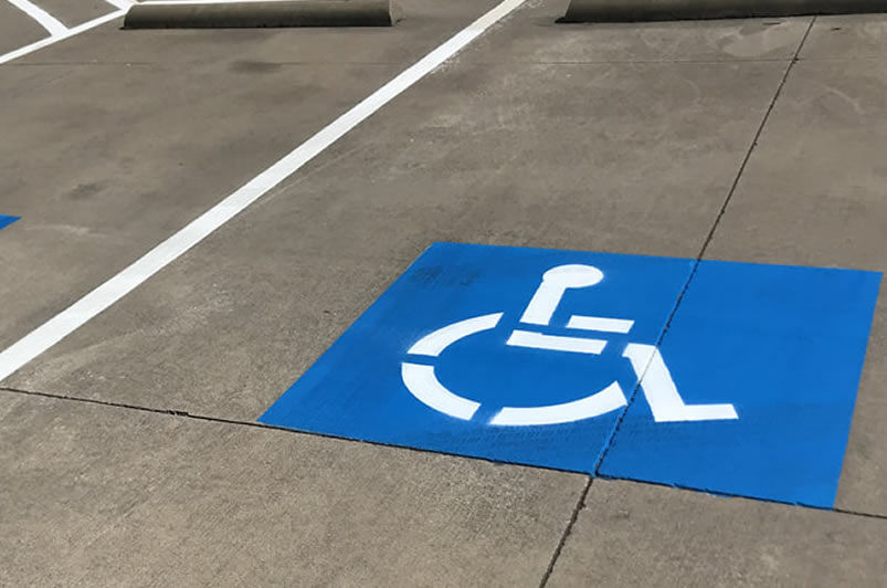 Handicap  Stall ADA Striping In Parking Lot Sumter, SC