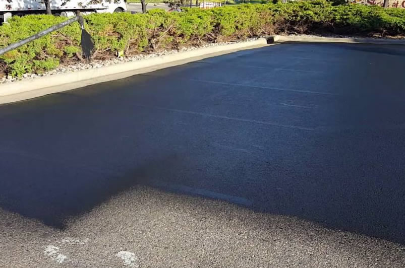 sealcoating a parking lot