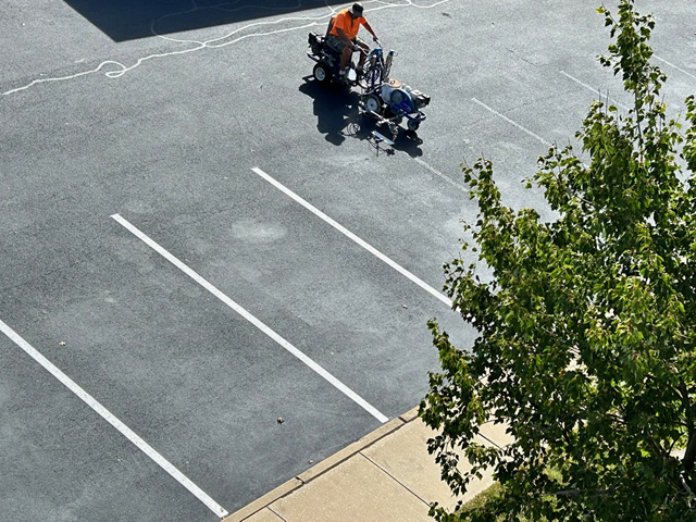 Restriping Asphalt Parking Lot 