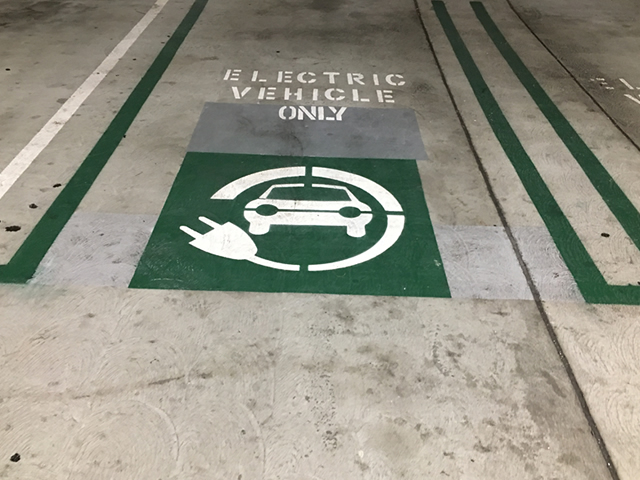 Line Striping Parking Garage EV Parking Stall